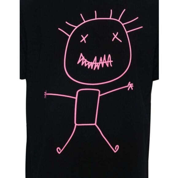 Raw X Stick Man Crew Neck T-Shirt- Neon Pink - Picture 3 of 5